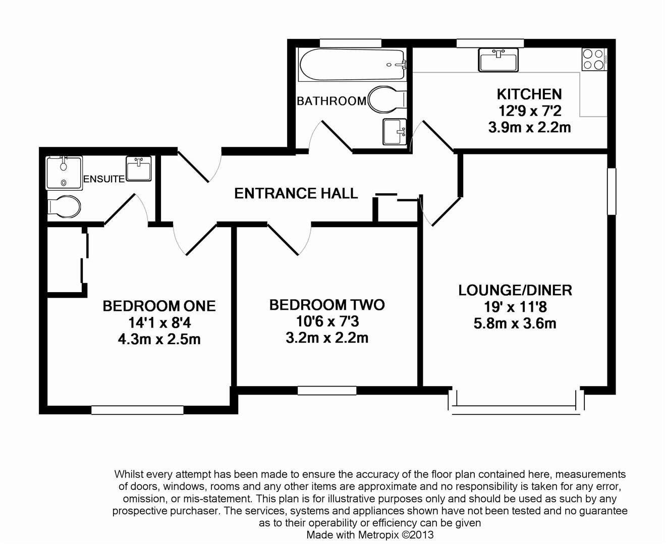 Floorplan for Bowes Close, Horsham